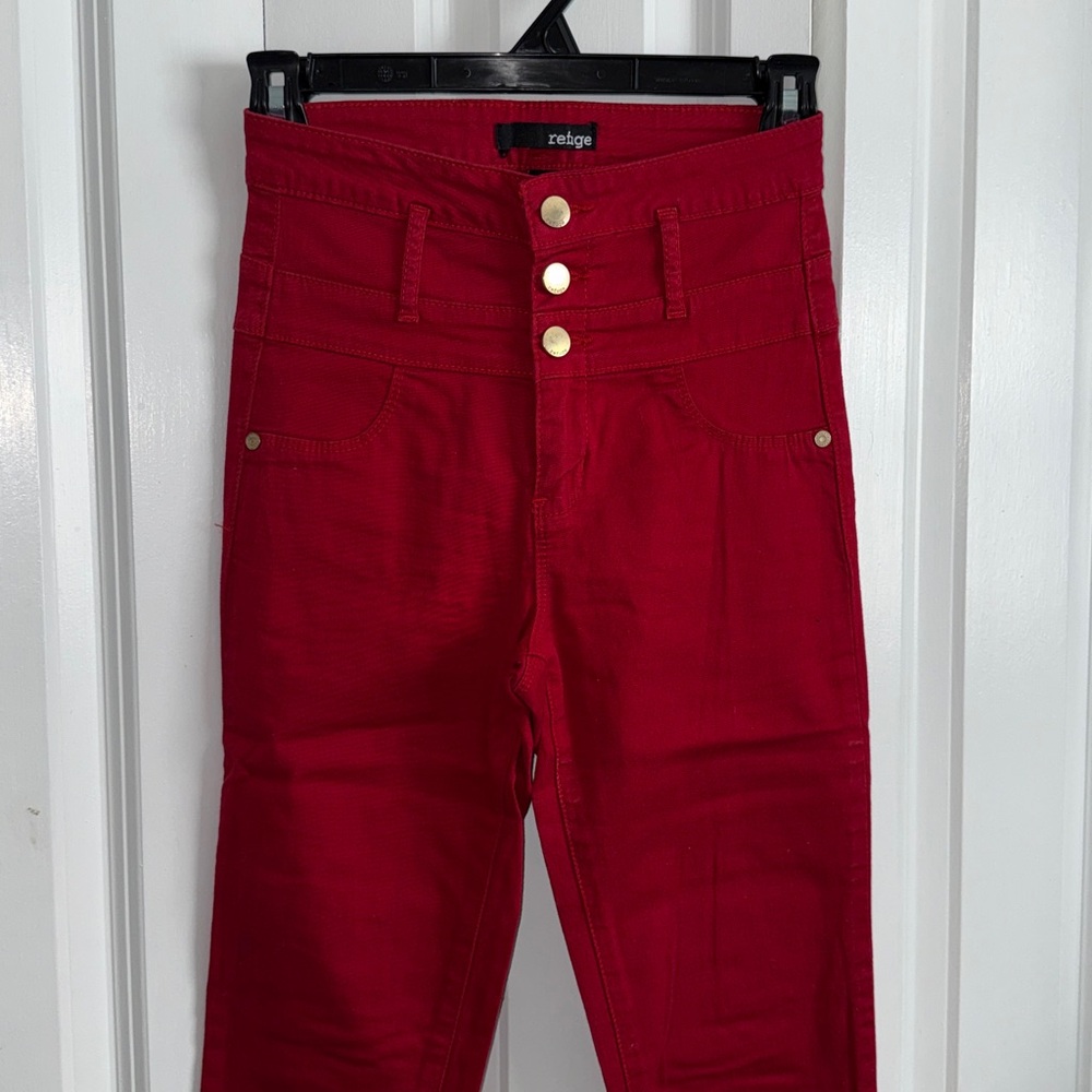 Charlotte Russe Refuge Red High Rise Denim
